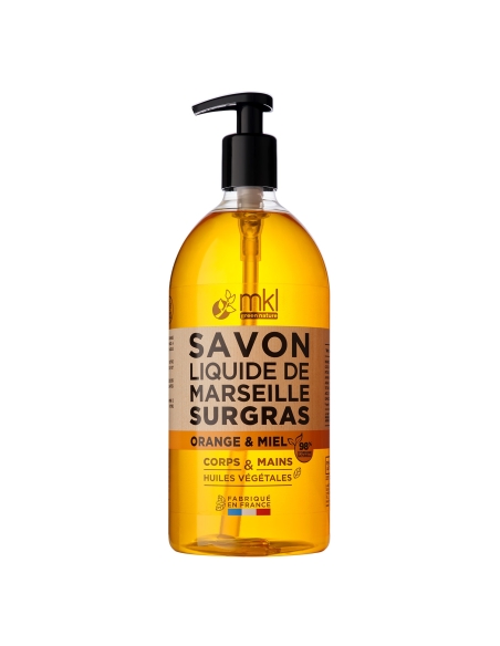Extra-rich liquid Marseille soap - Orange and Honey
