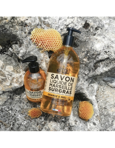 Extra-rich liquid Marseille soap - Orange and Honey